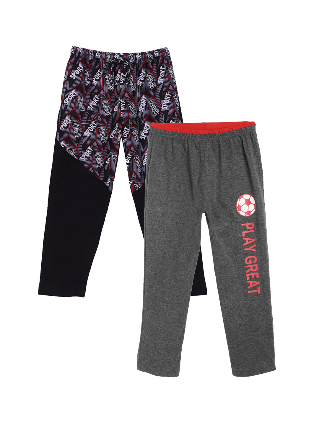 SWEET ANGEL Pack of 2 Girls Printed Straight Fit Track Pants