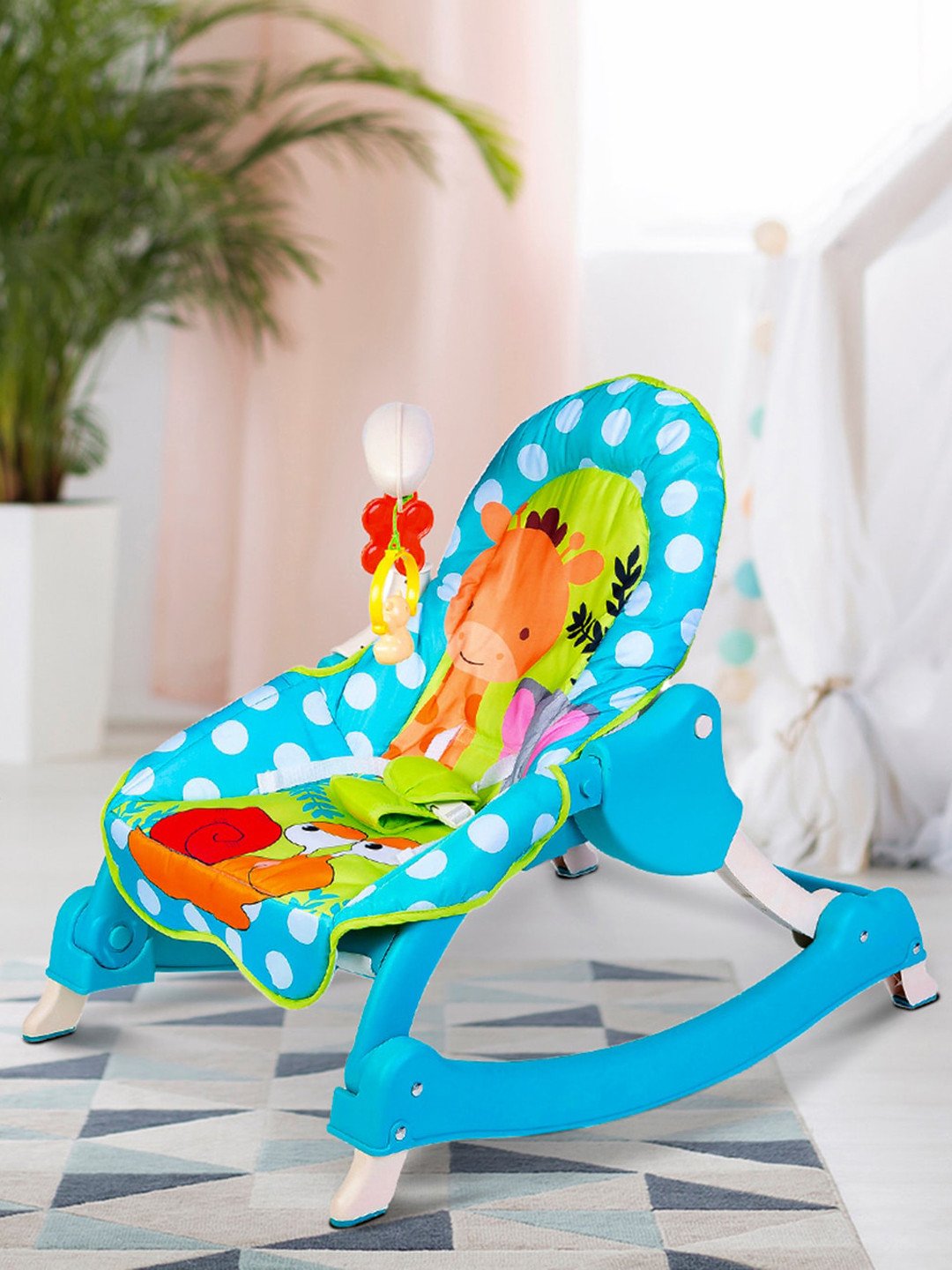 Baby Moo Kids Blue Musical Baby Rocking Chair