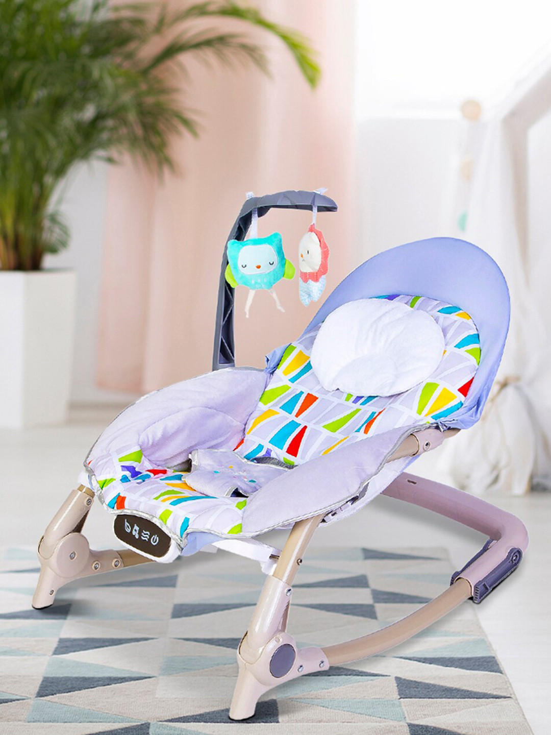 Baby Moo Kids Grey Automatic 3 Position Seat Recliner Bouncer with Toys