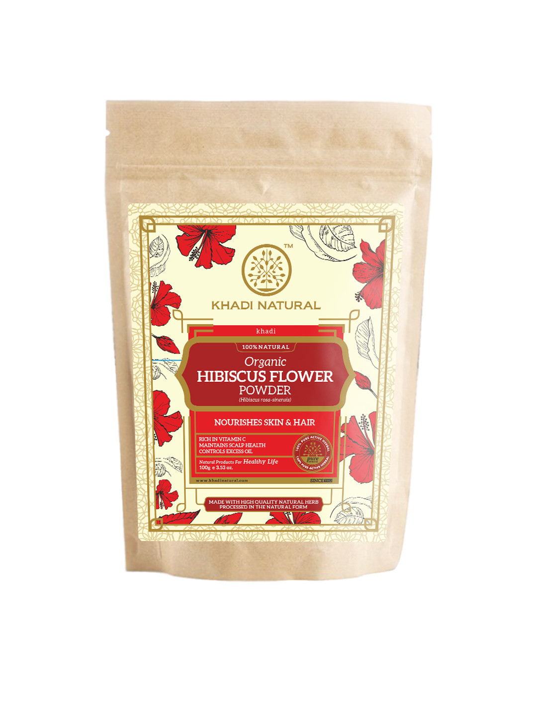 Khadi Natural Hibiscus Powder for Healthy Hair - 100g