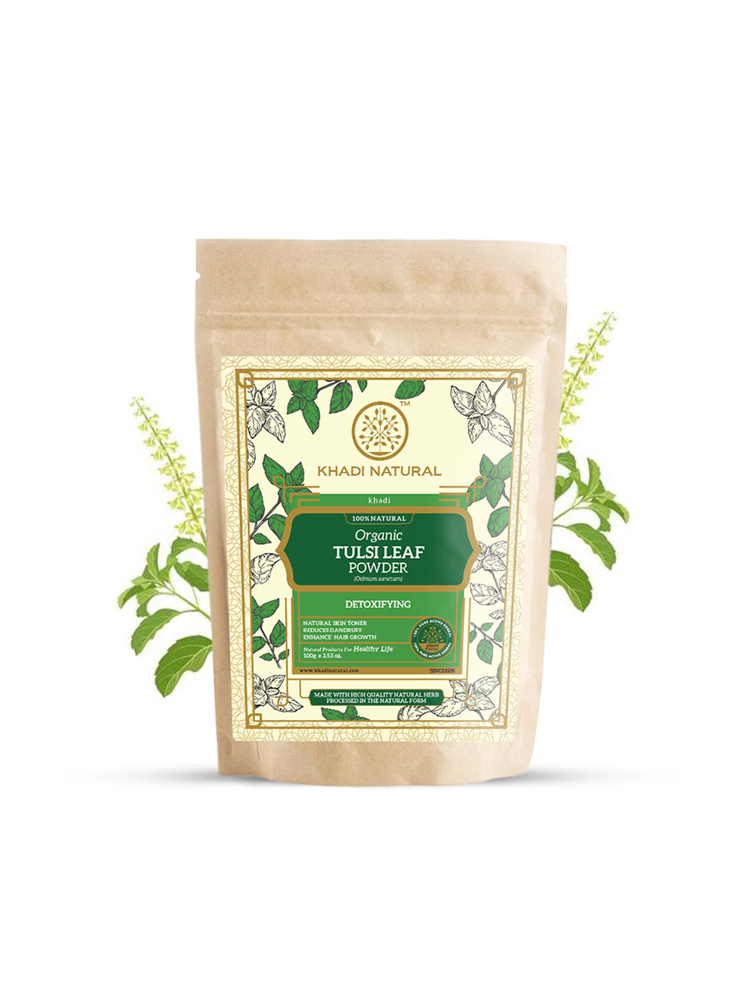 Khadi Natural Tulsi Powder to Reduce Dandruff - 100g