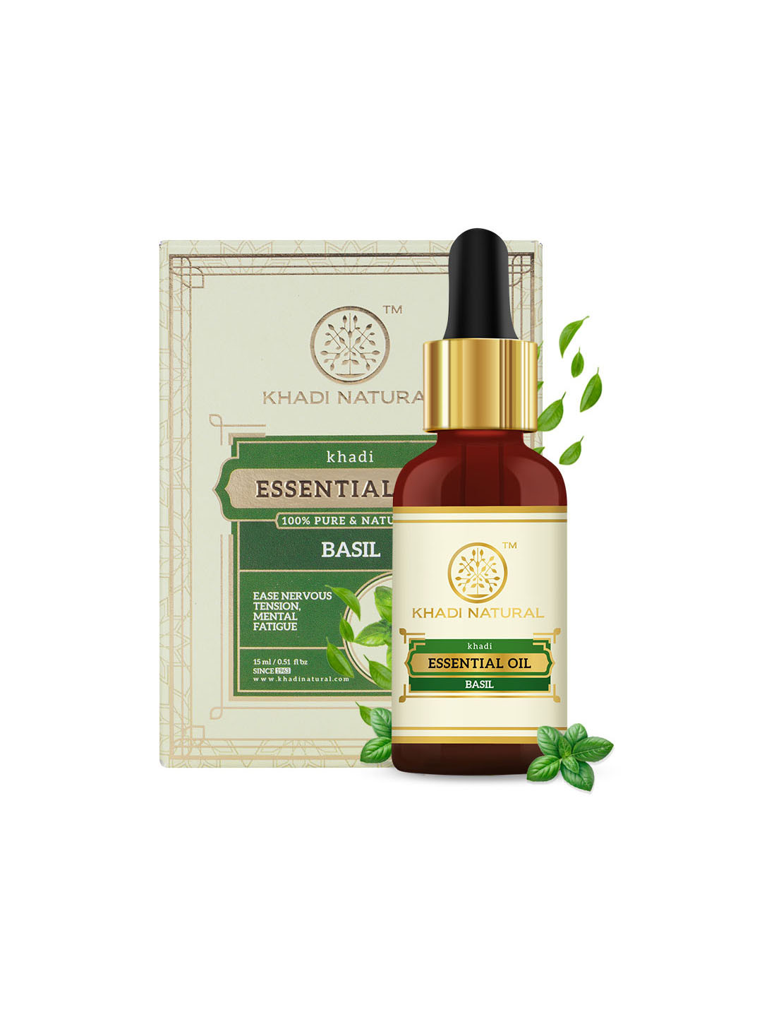 Khadi Natural Basil Essential Oil To Help Cure Migraine - 15 ml
