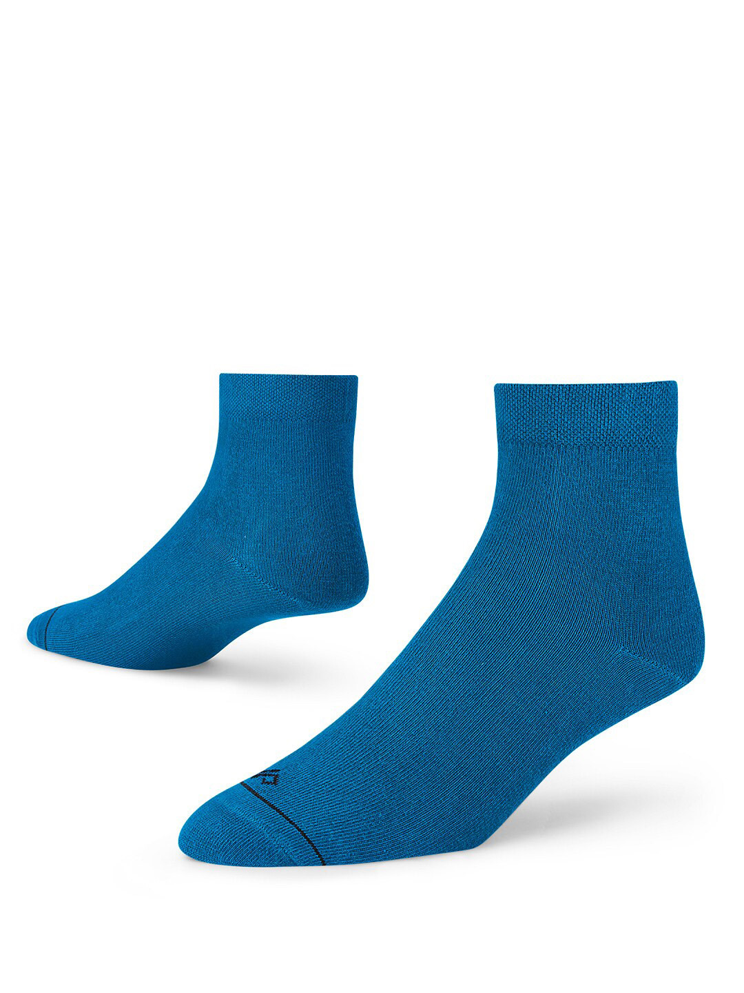 Dynamocks Unisex Teal Blue Solid Ankle-Length Socks