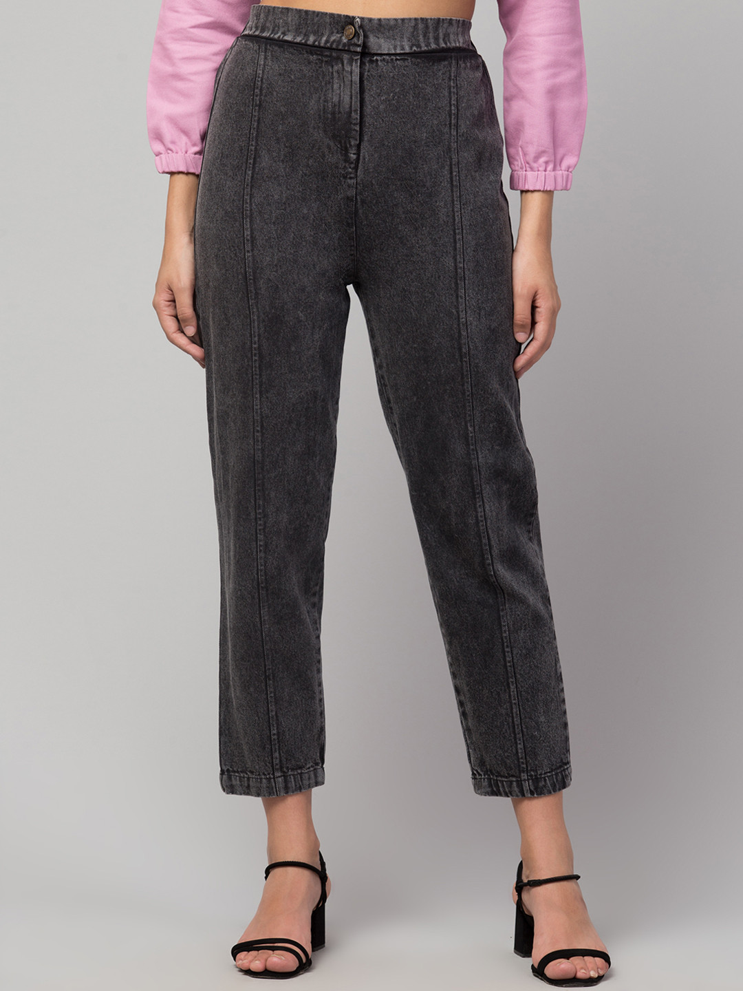 Orchid Blues Women Black High-Rise Slouchy Fit Jeans