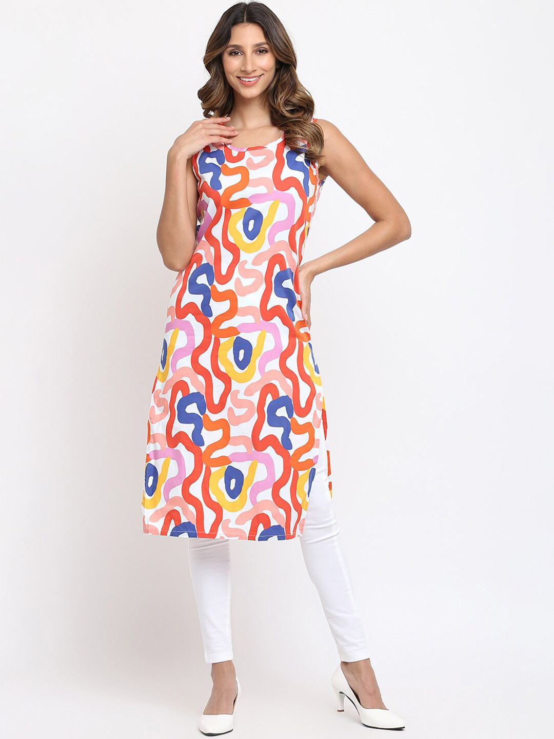 am ma Multicoloured A-Line Midi Dress