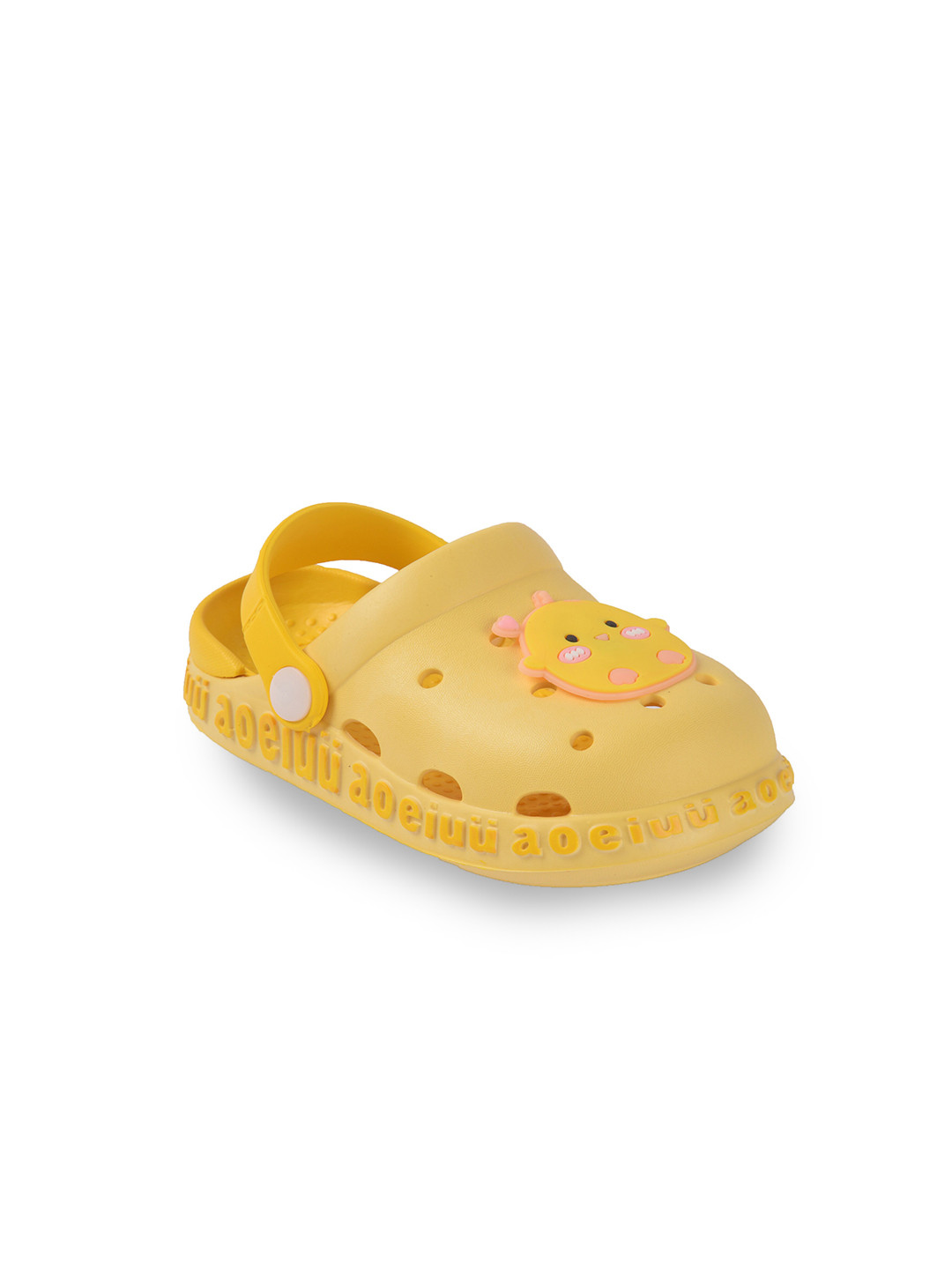 Yellow Bee Unisex Kids Yellow  Applique Clogs