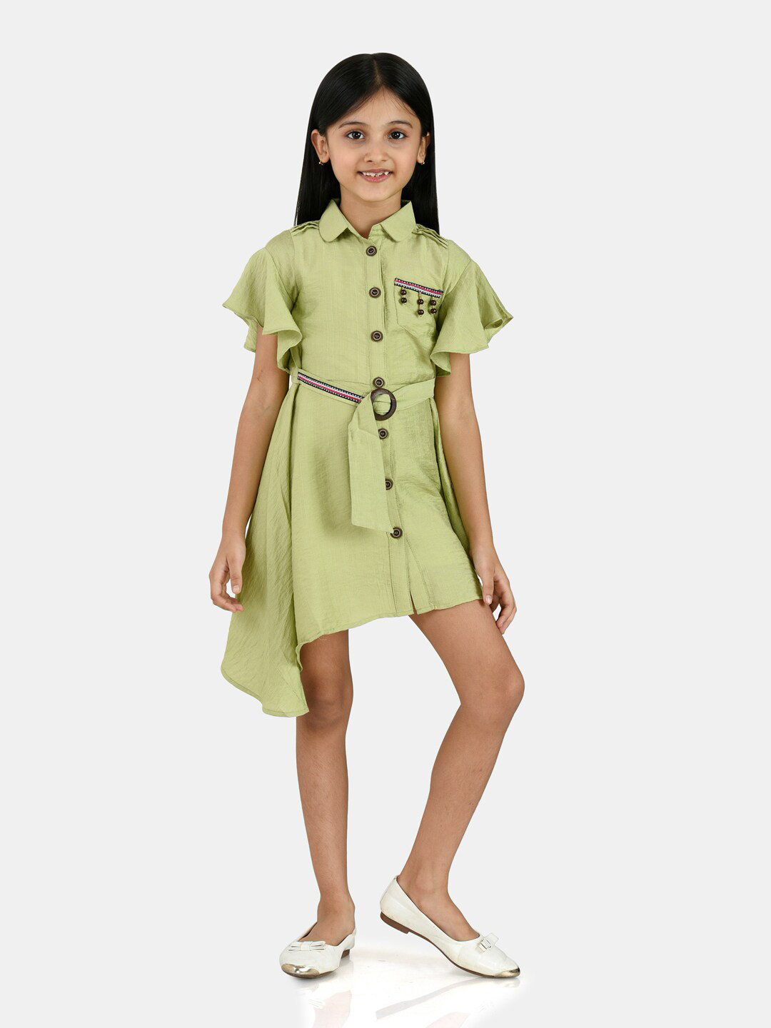 Peppermint Girls Green Shirt Dress