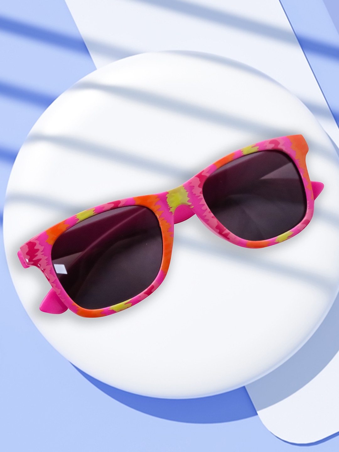 Spiky Kids Black Lens & Pink Wayfarer Sunglasses with UV Protected Lens Zstr_Pink_Mult