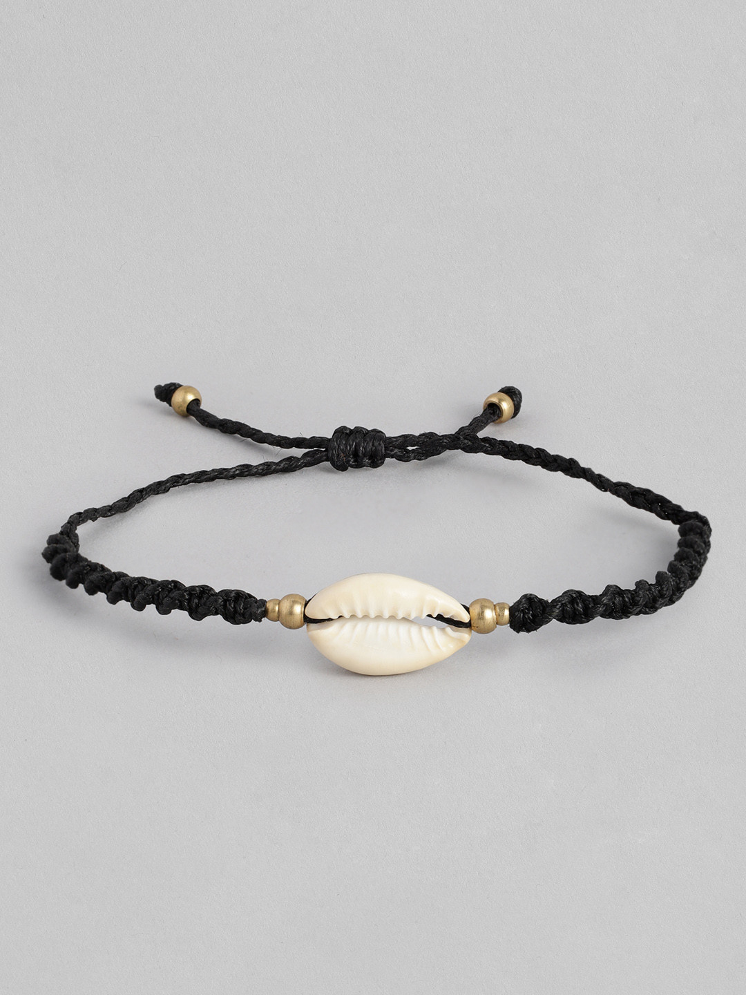 EL REGALO Women Black & Gold-Toned Cawrie Macrame Handcrafted Wraparound Bracelet