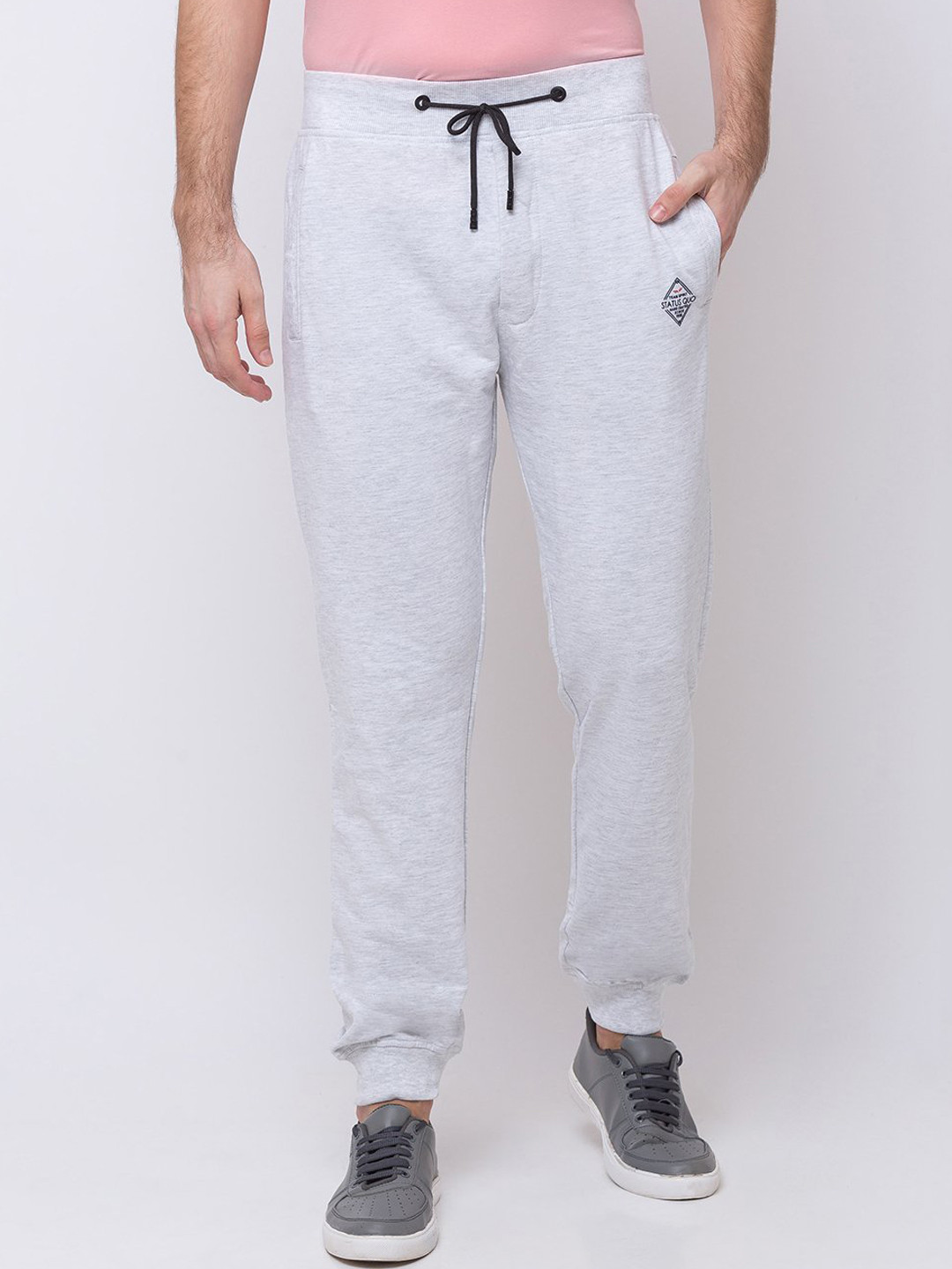 Status Quo Men Grey Solid Regular Fit Joggers