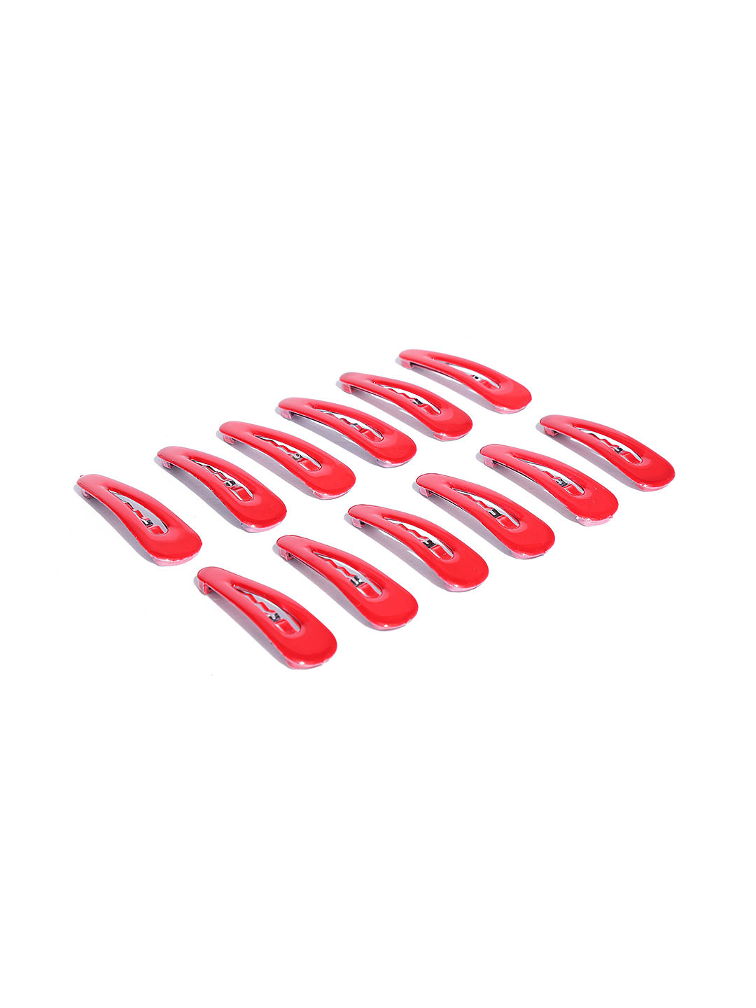 CHANDERKASH Women Set of 12 Red Solid Tic Tac Hair Clips