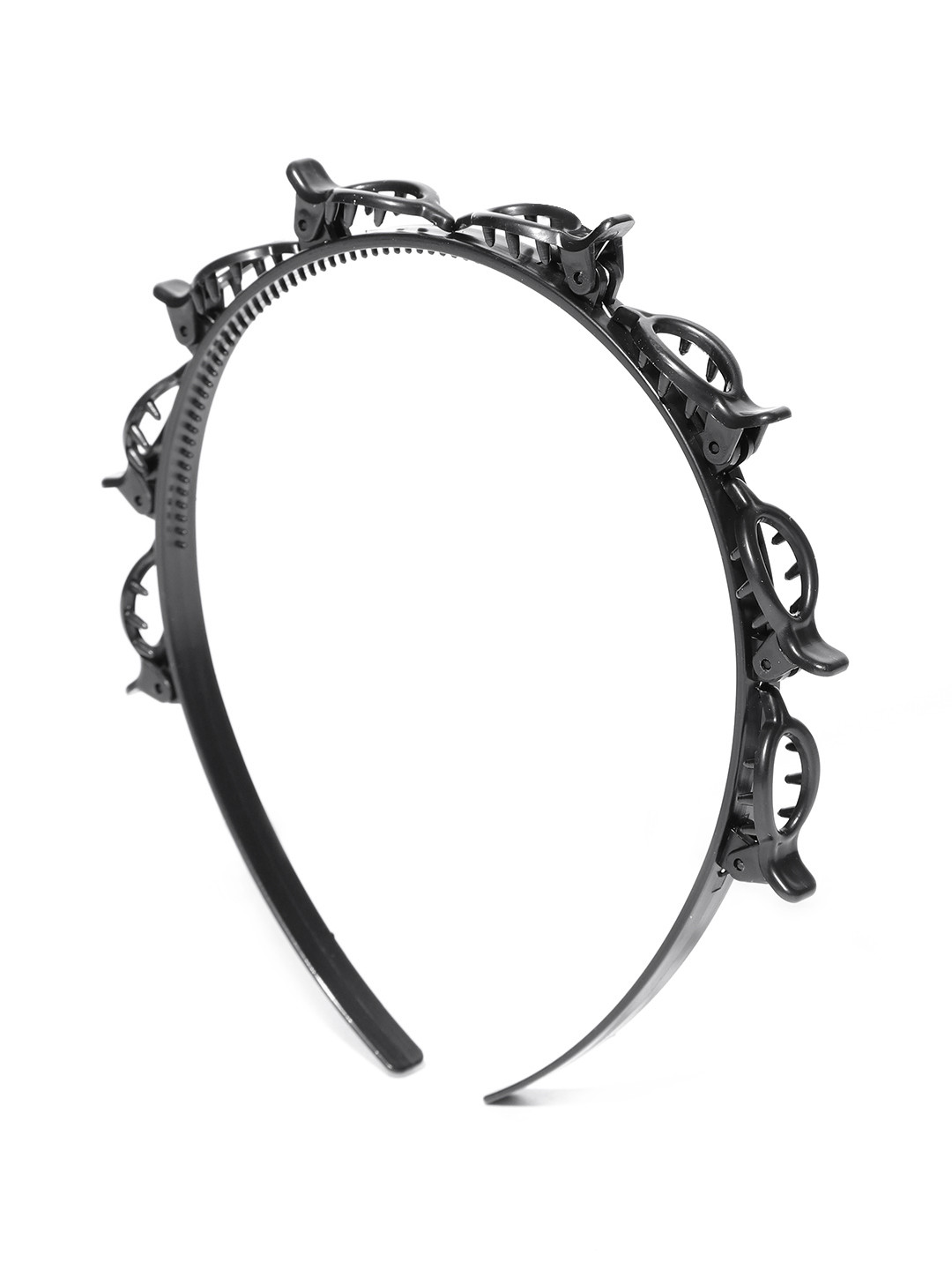 CHANDERKASH Women Black Solid Double Layer Twist Plait Hairband