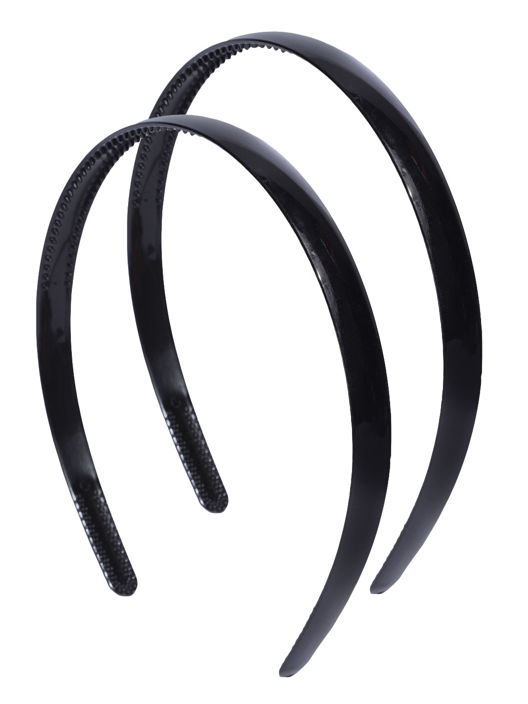 CHANDERKASH Women Set of 2 Black Solid Sleek Hairbands