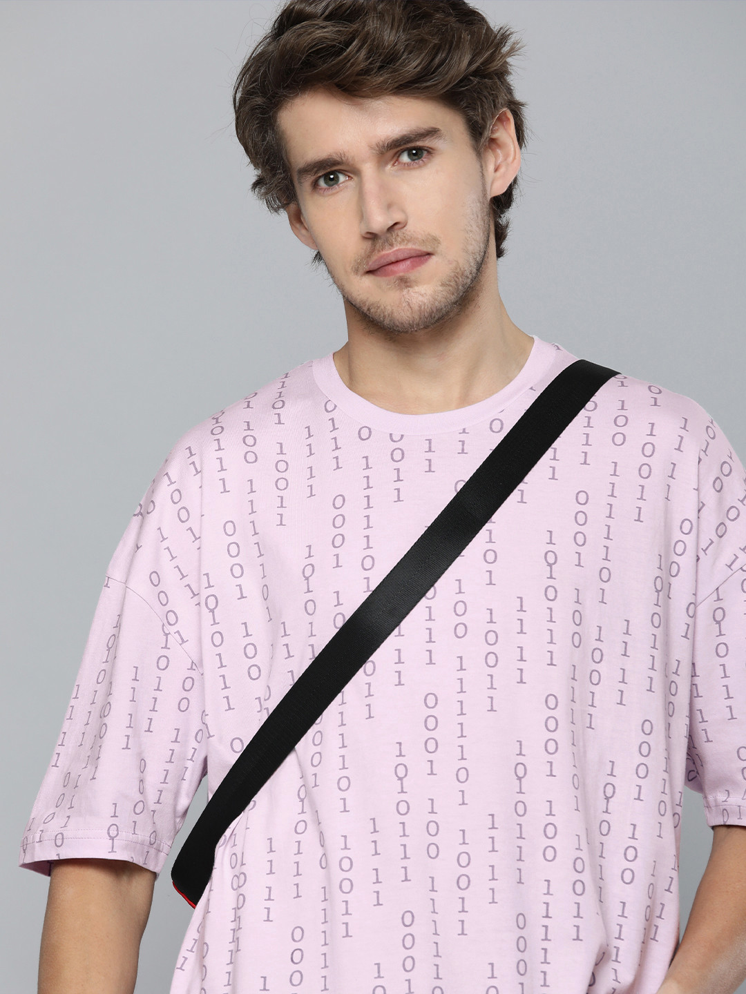 Kook N Keech Valentine Lavender Printed Oversized Drop-Shoulder Sleeves Pure Cotton T-shirt