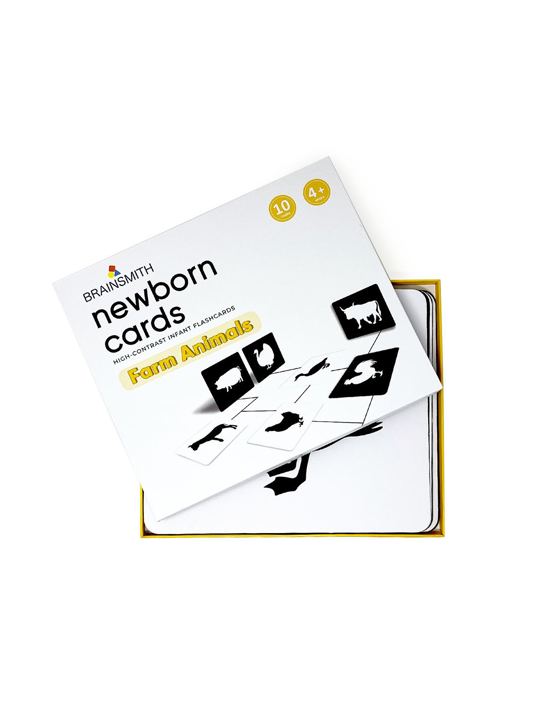 Brainsmith Kids White & Black Farm Animals Newborn Flashcards