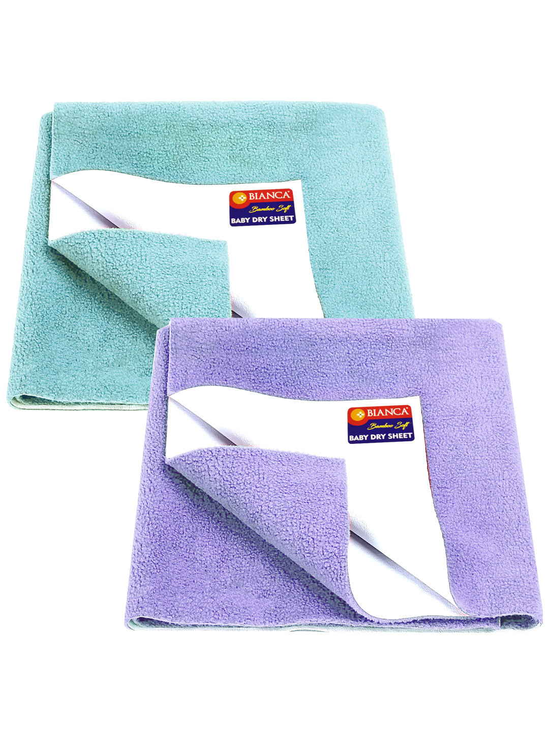 BIANCA 2 Pcs Waterproof & Breathable Bamboo-Feel Baby Dry Sheet & Mattress Protector