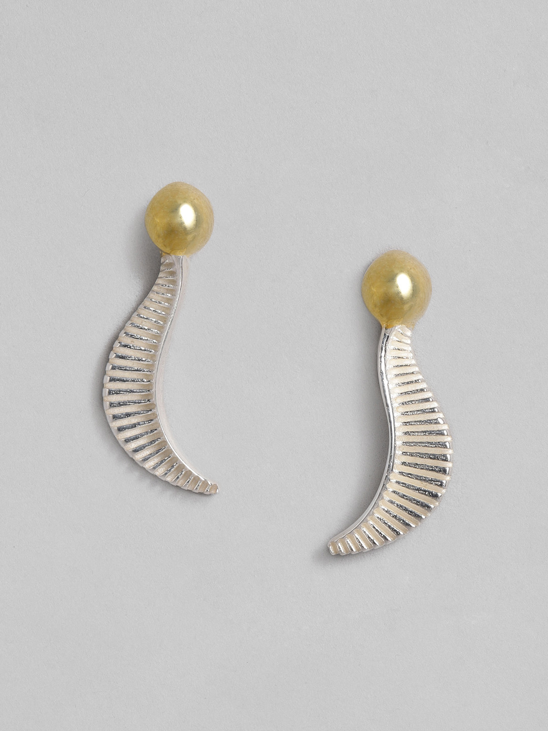 EL REGALO Gold & Silver-Toned Snitch Wings Contemporary Drop Earrings