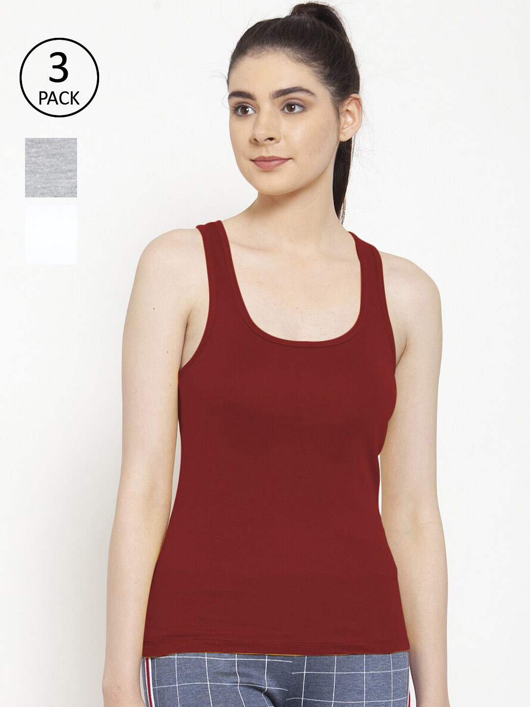 Friskers White Pack Of 3 Tank Top