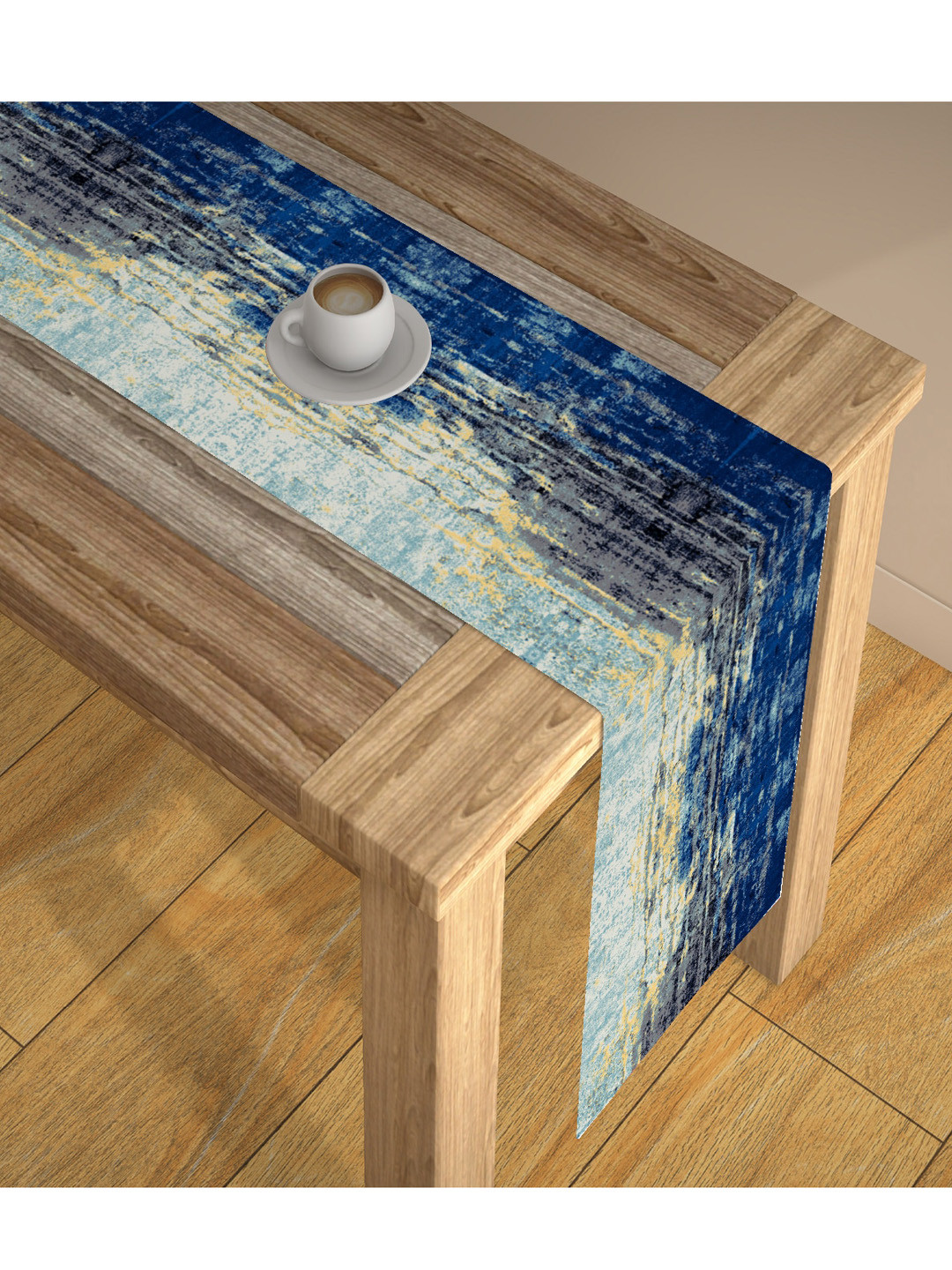 AEROHAVEN Blue & Grey Digital Printed Rectangular Table Runner