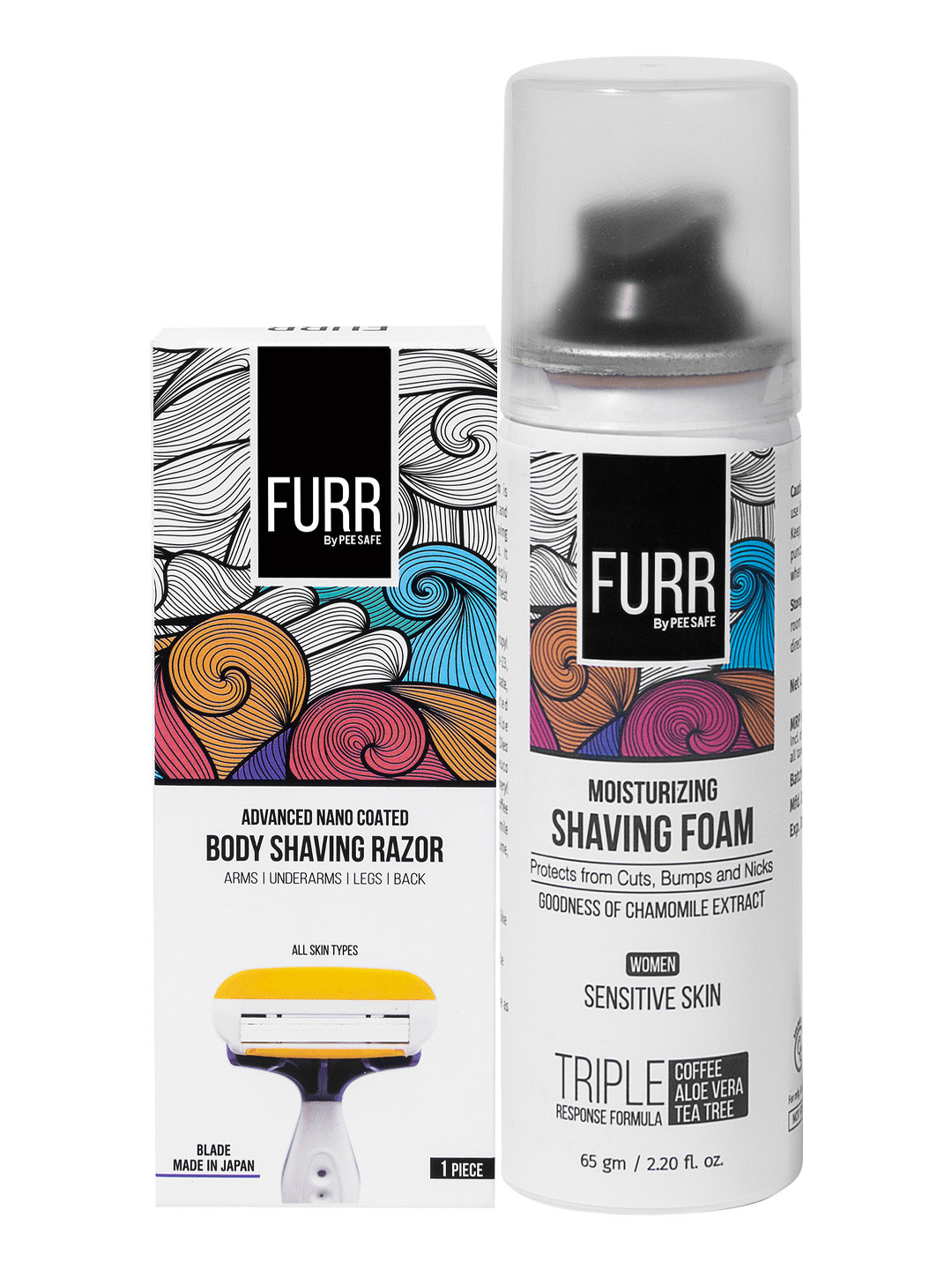 PEESAFE FURR Body Shaving Razor with Hair Removal Shaving Foam