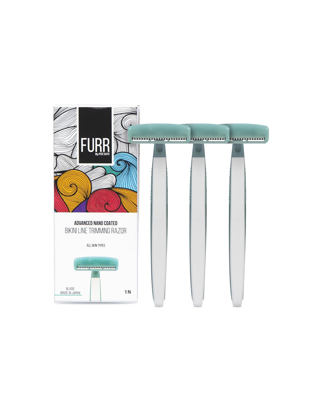 PEESAFE FURR Set of 3 Bikini Line Trimming Razors for All Skin Types