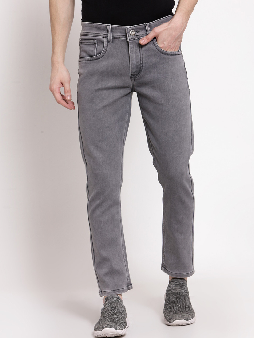 FEVER Men Grey Slim Fit Clean Look Stretchable Jeans