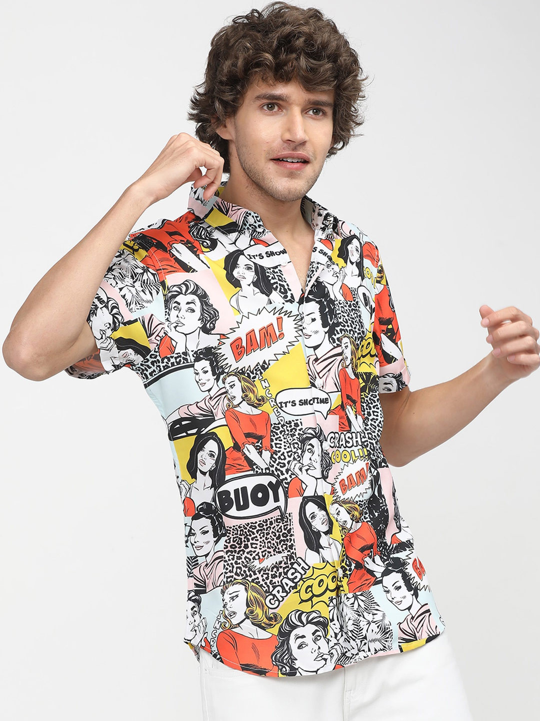 HIGHLANDER Men Multicoloured Slim Fit Opaque Printed Casual Shirt
