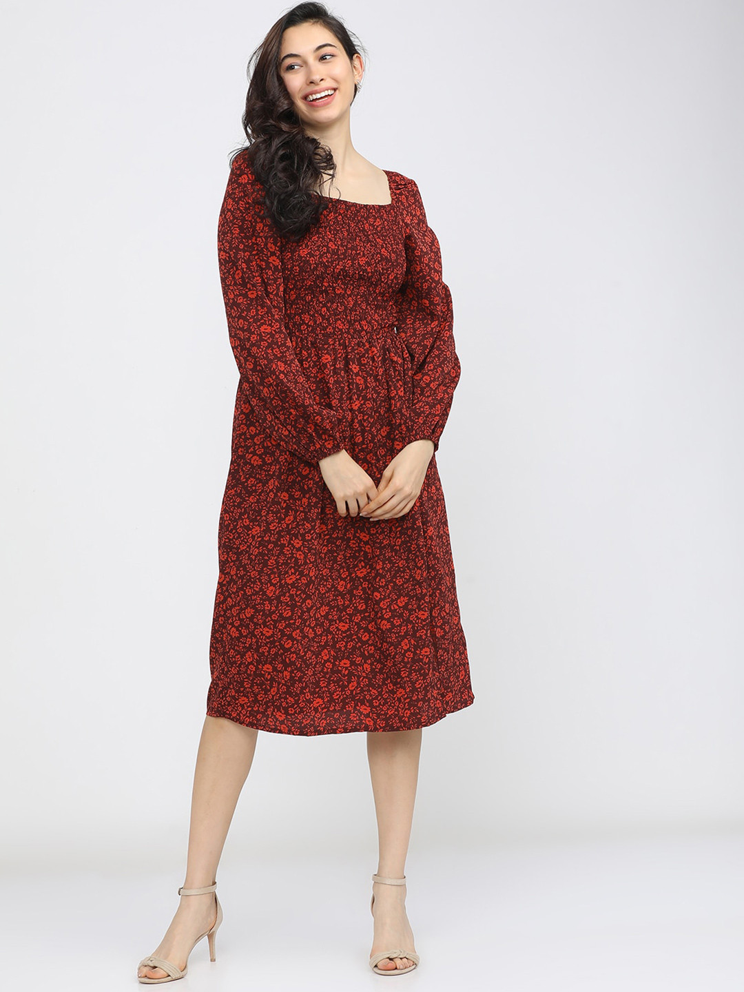 Tokyo Talkies Orange Floral Dress