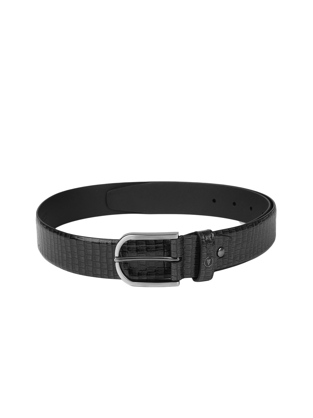 Van Heusen Men Black Textured Leather Formal Belt