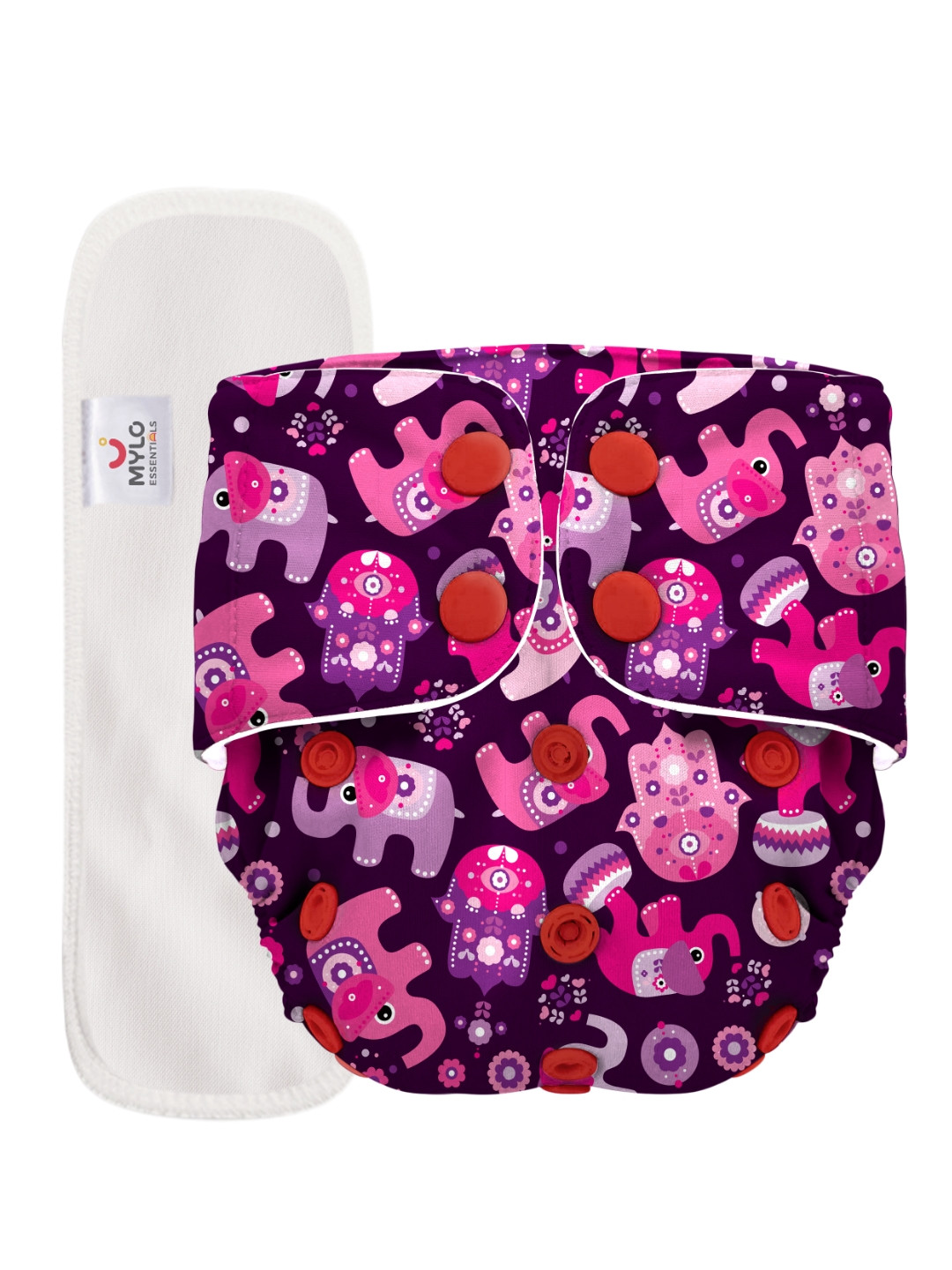 Mylo Kids Purple & Pink Printed Cloth Diaper