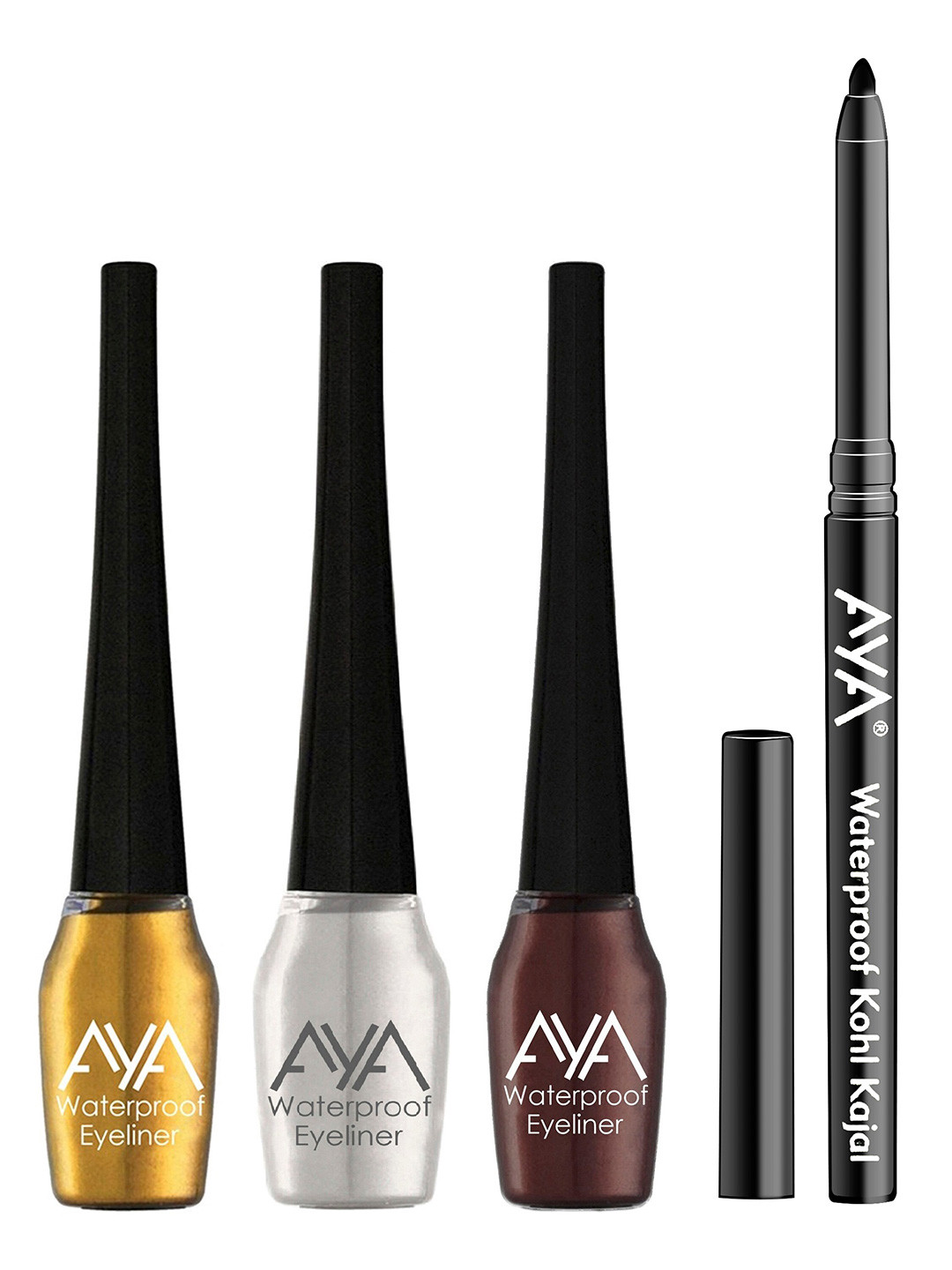 AYA Set of 3 Waterproof Liquid Eyeliner & Kajal