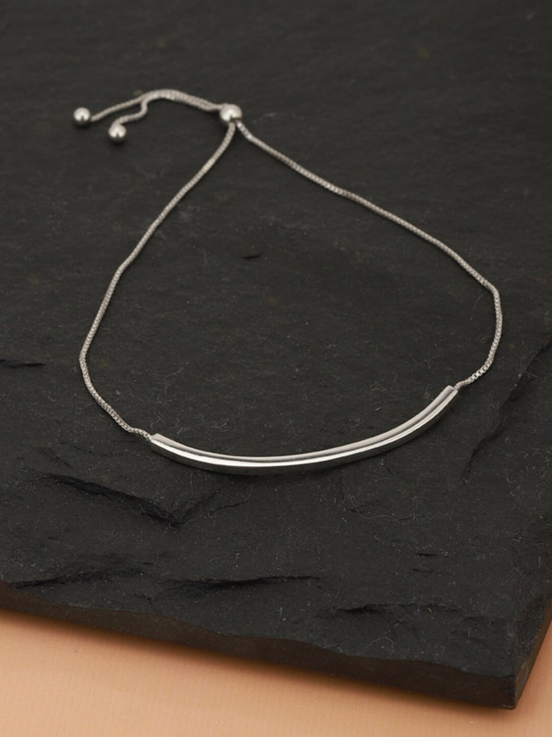 VANBELLE Women 925 Sterling Silver Rhodium-Plated Link Bracelet