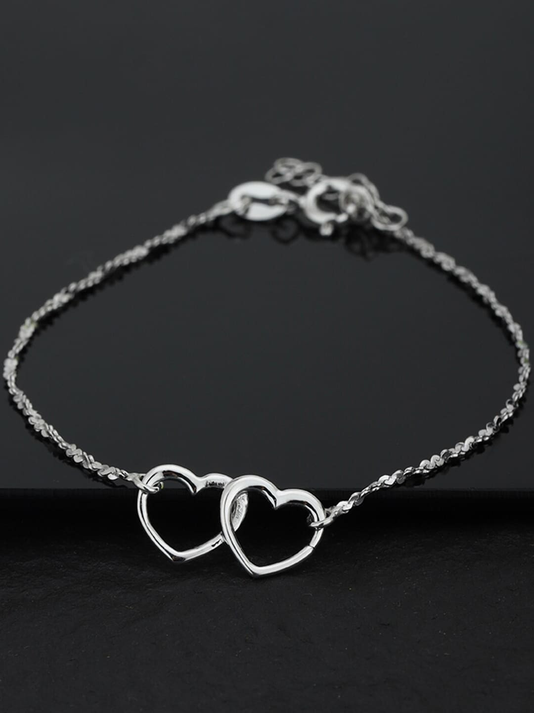 VANBELLE 925 Sterling Silver Rhodium-Plated Charm Bracelet