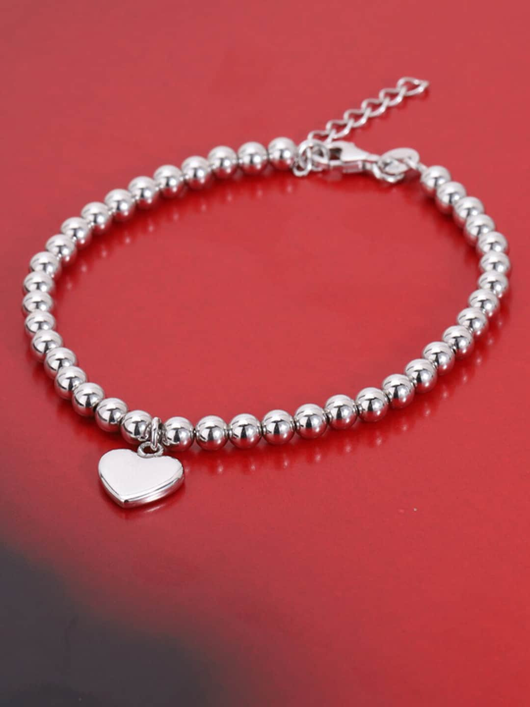 VANBELLE Women 925 Sterling Silver Beaded Charm Bracelet