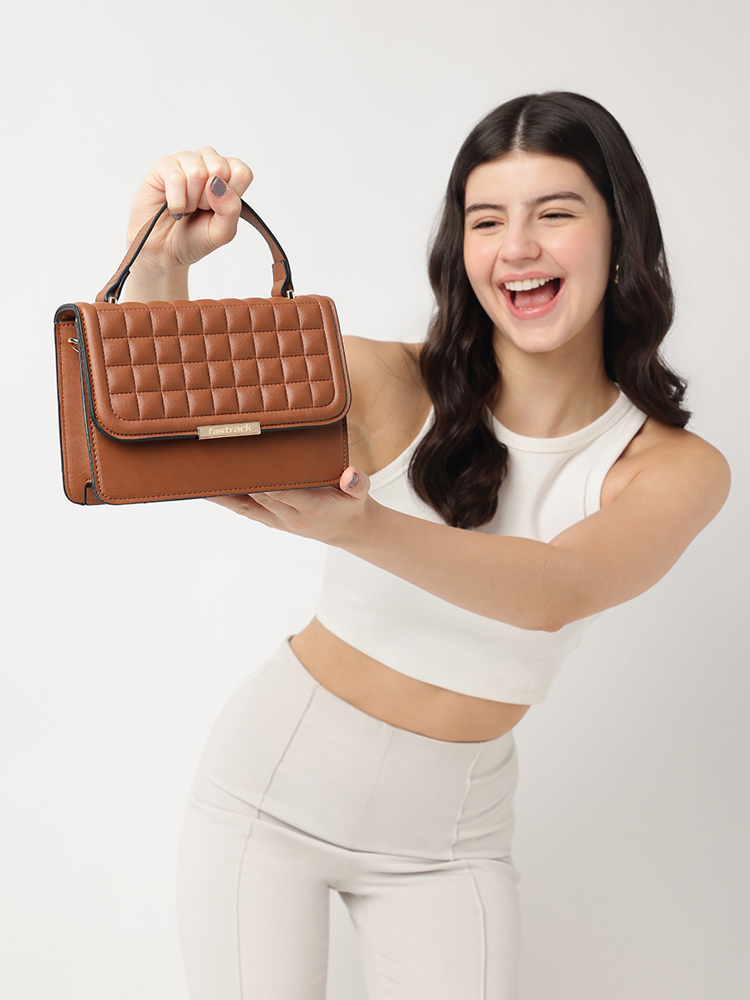 Fastrack Brown Solid Satchel