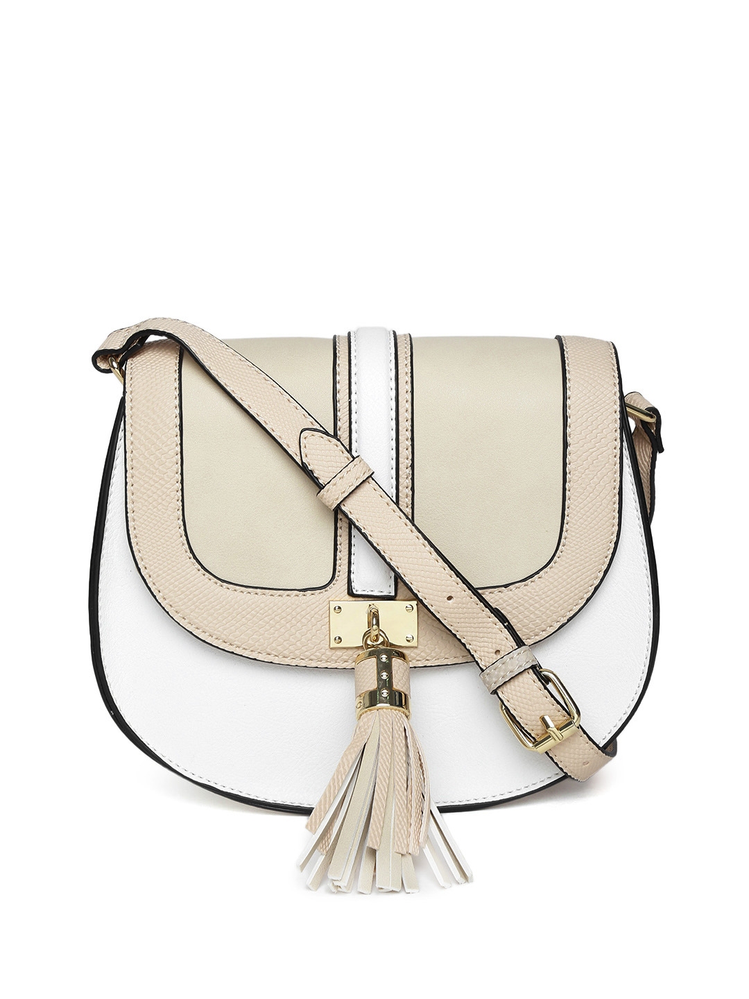 ALDO Beige White Colourblocked Sling Bag