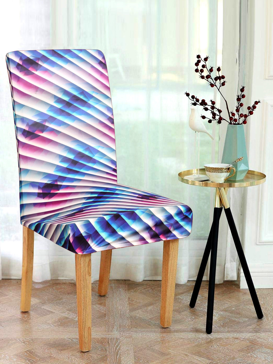 Alina decor Set Of 6 Multi-Coloured Digital Printed Chair Covers