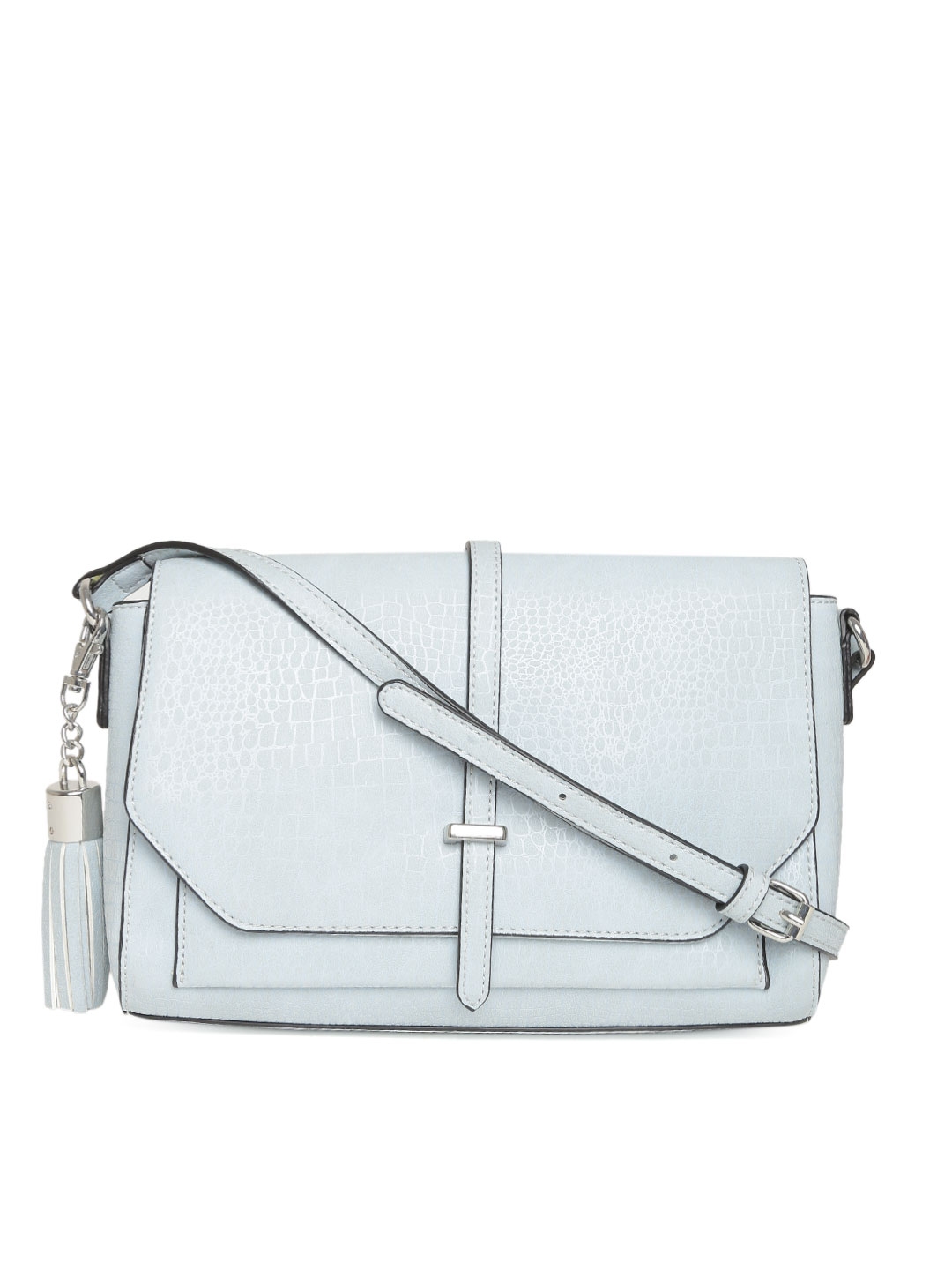 ALDO Blue Croc Textured Sling Bag