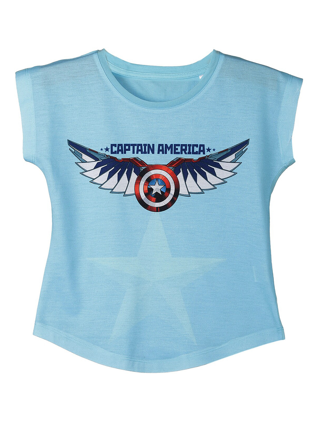 Marvel by Wear Your Mind Blue Extended Sleeves Captain America Regular Top