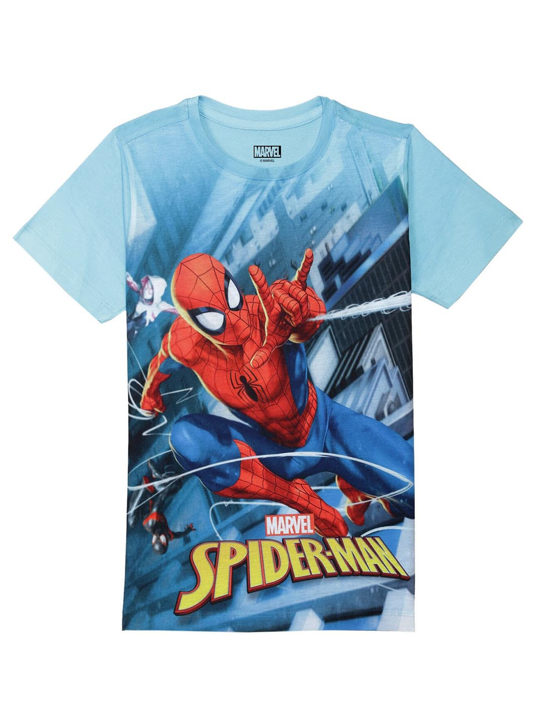 Marvel by Wear Your Mind Boys Blue Spiderman Printed T-shirt