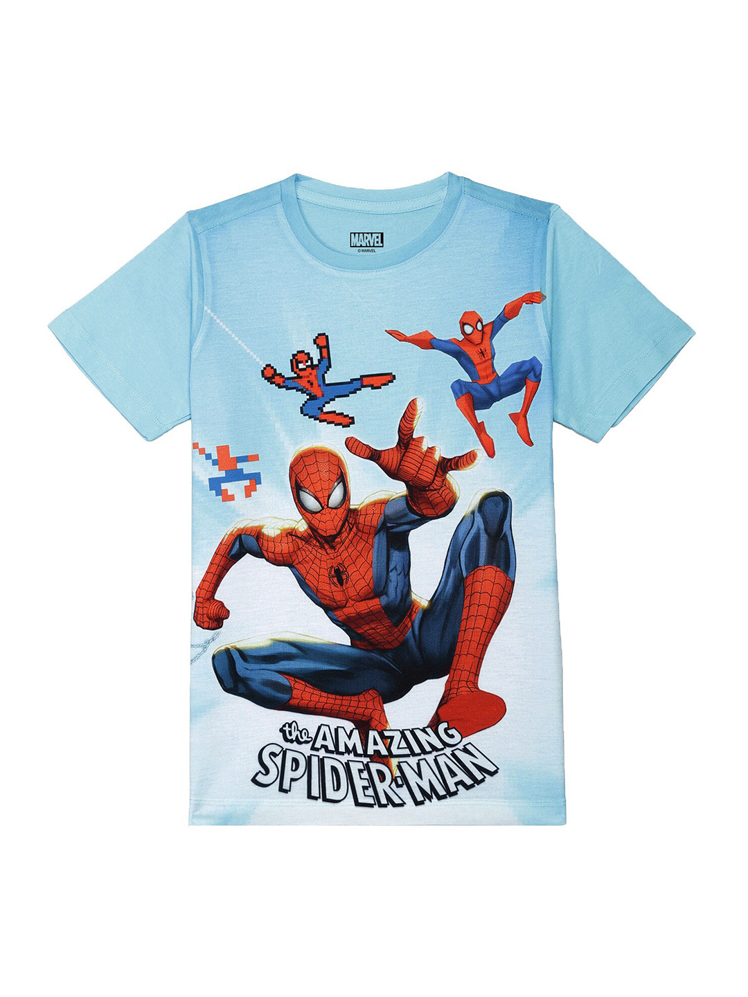 Marvel by Wear Your Mind Boys Blue & Red Spiderman Printed T-shirt