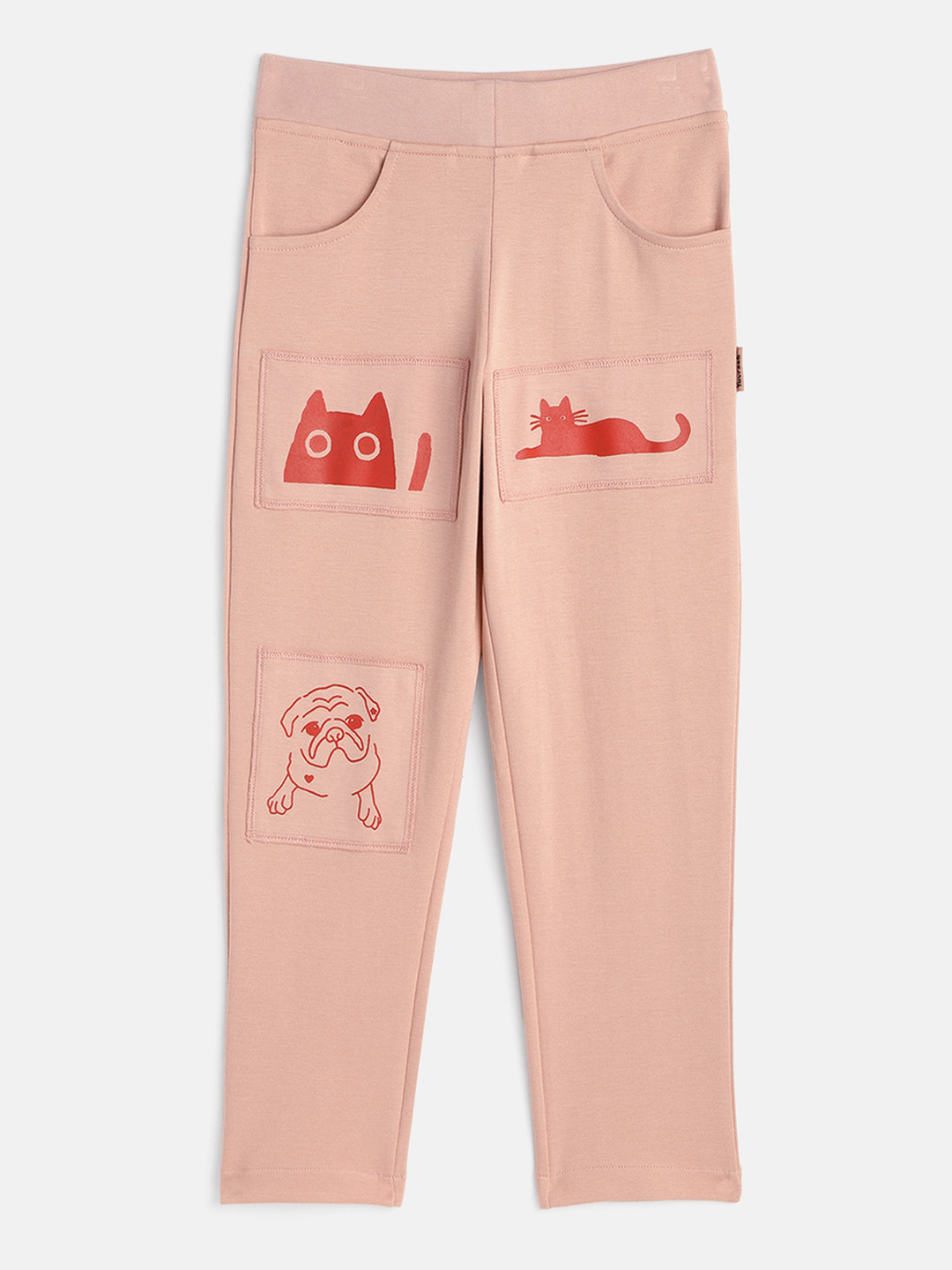Yuvraah Kids Unisex Pink Printed Track Pant