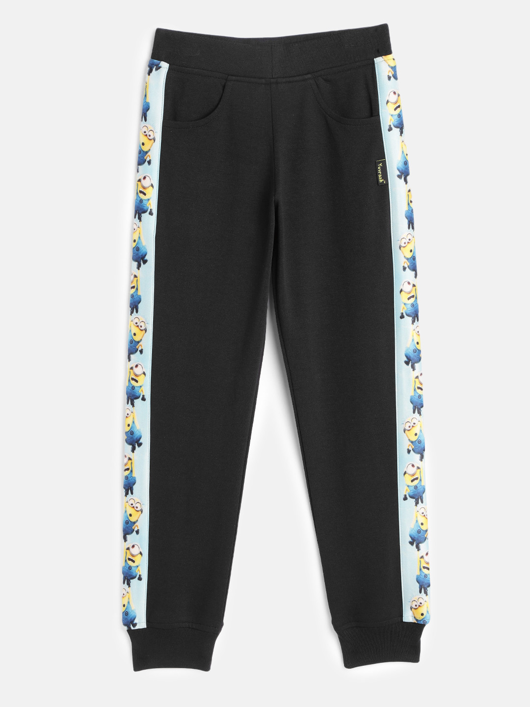 Yuvraah Kids Unisex Black Minion Printed Joggers