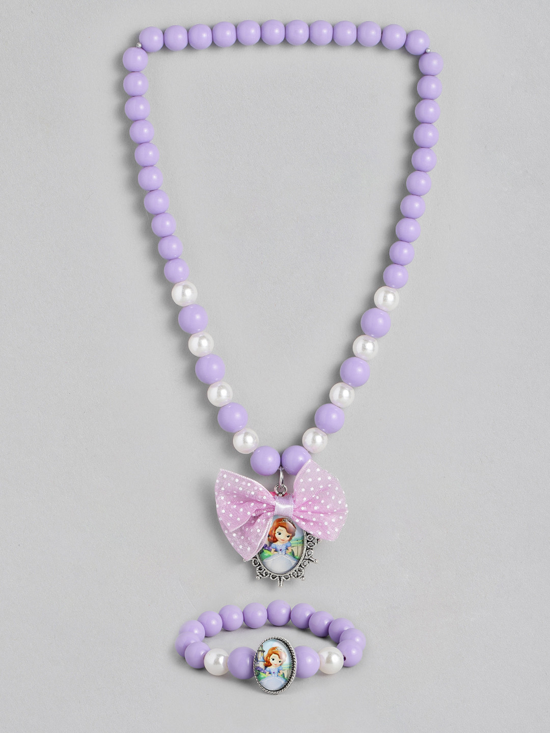 EL REGALO Girls Purple Beaded Sophia Jewellery Set