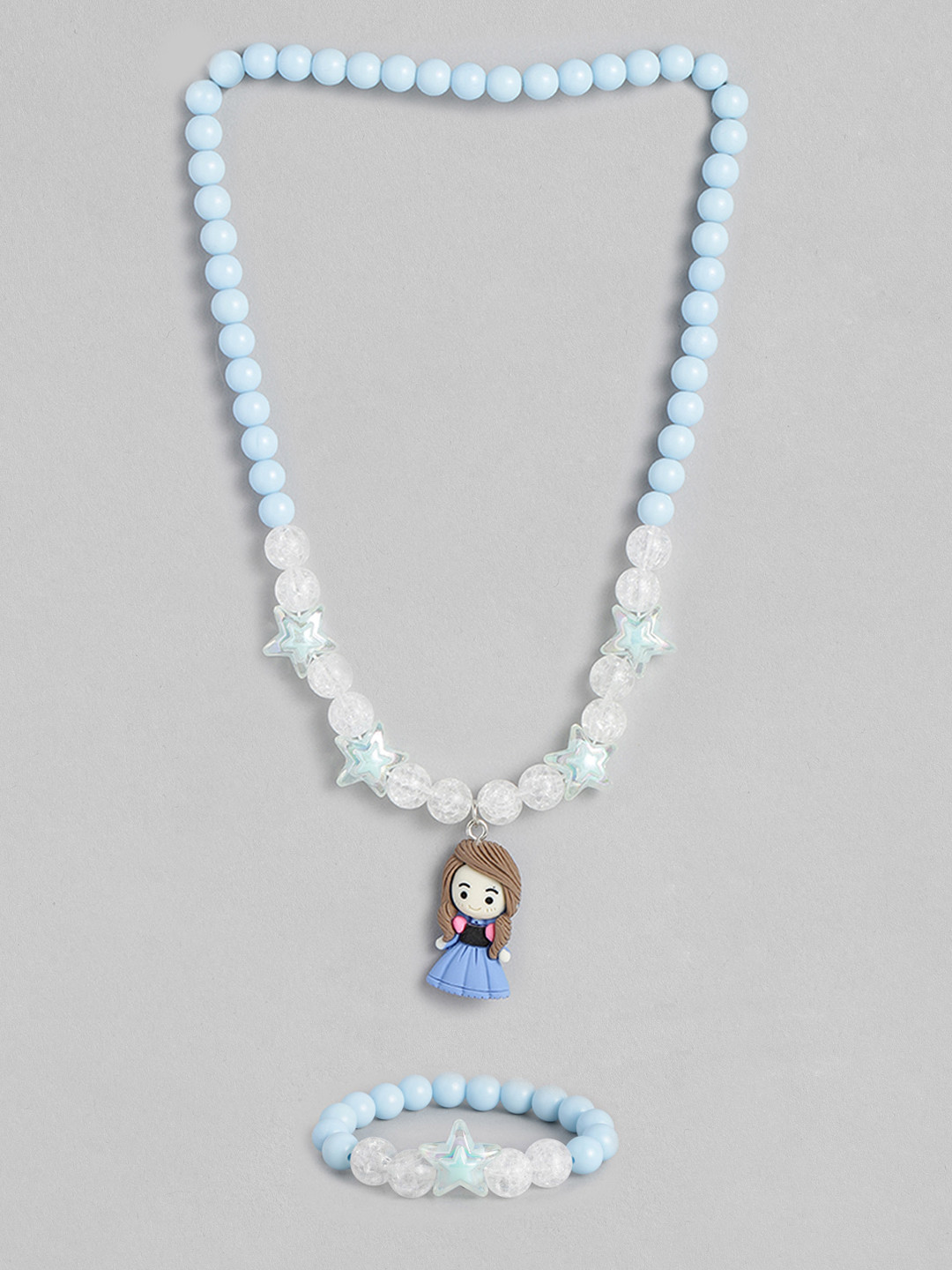 EL REGALO Girls Blue Beaded Jewellery Set