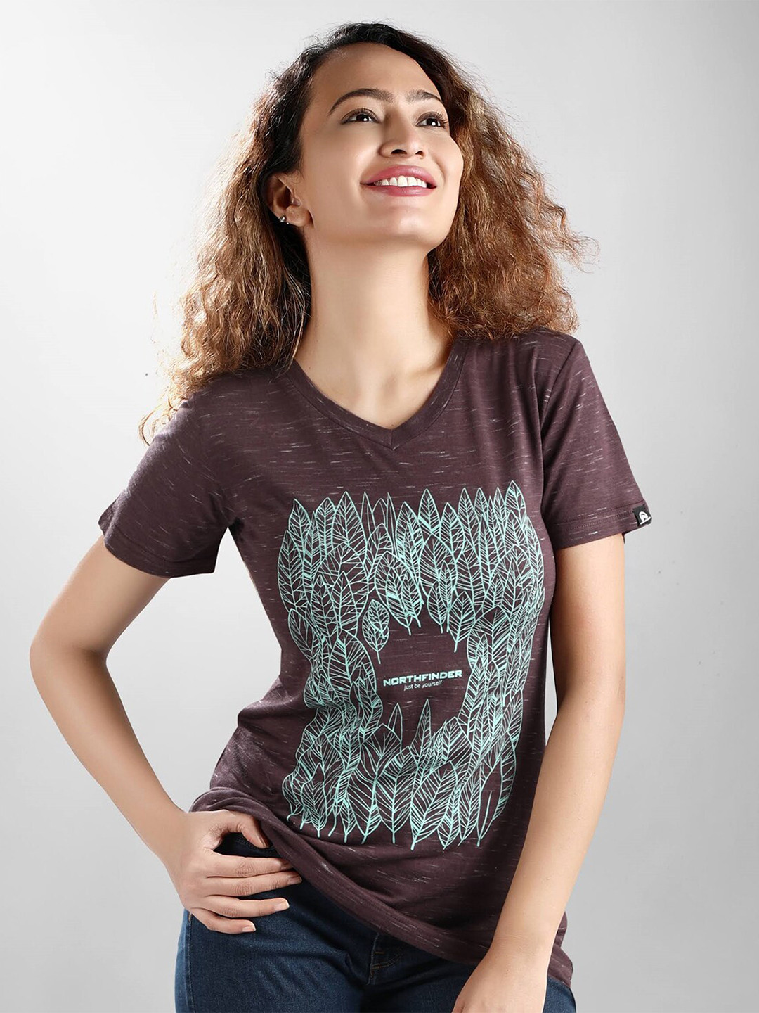 Dream of Glory Inc Women Brown Typography Printed T-shirt