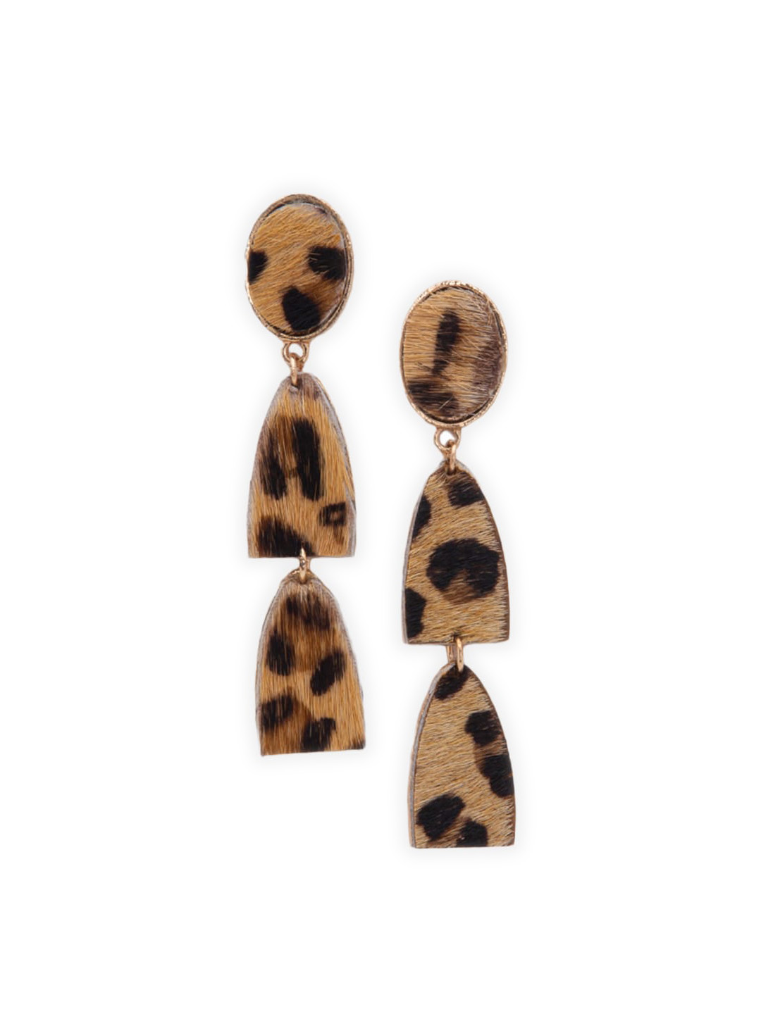 DEEBACO Beige Geometric Drop Earrings