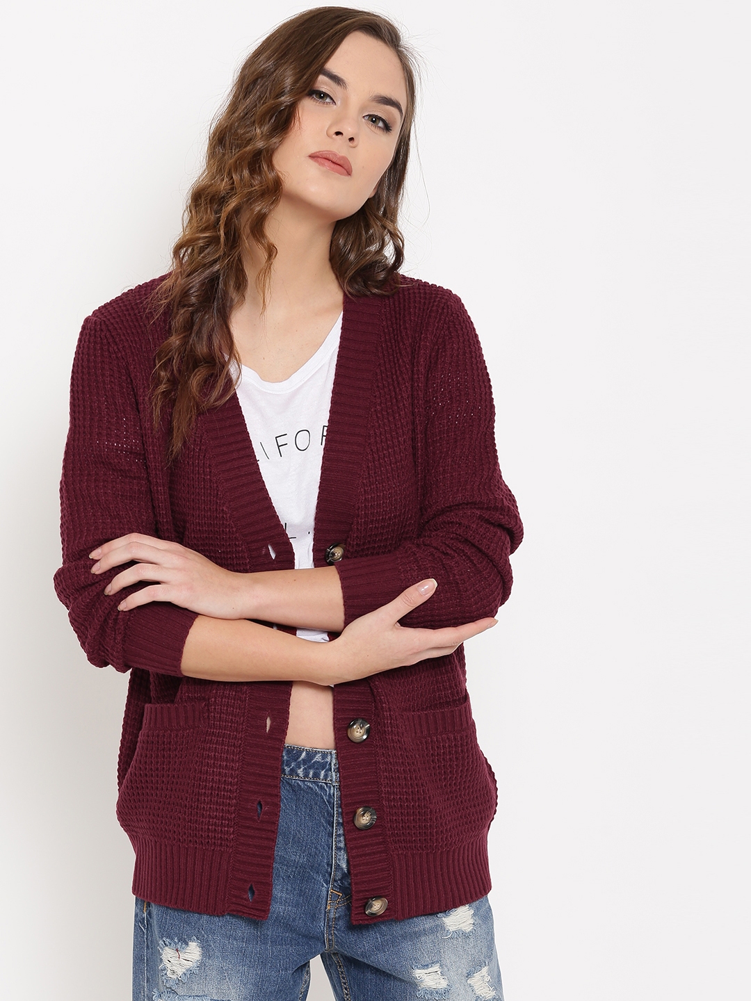 Burgundy sweater hotsell forever 21