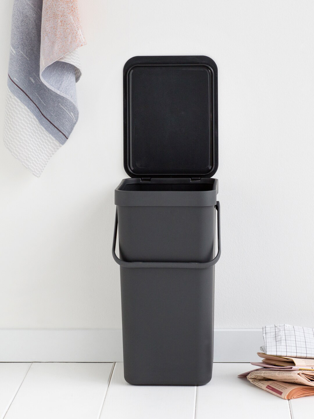 Brabantia Charcoal Grey Solid Sort & Go Waste Bin 16 litre