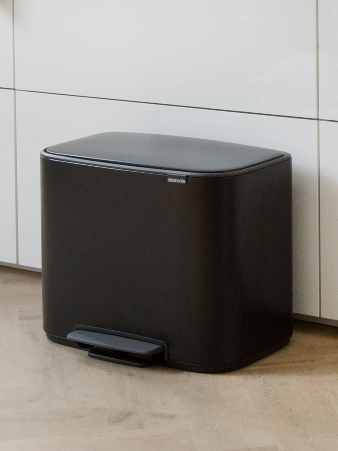 Brabantia Black 11 litres 3 Compartment BO Pedal Bin